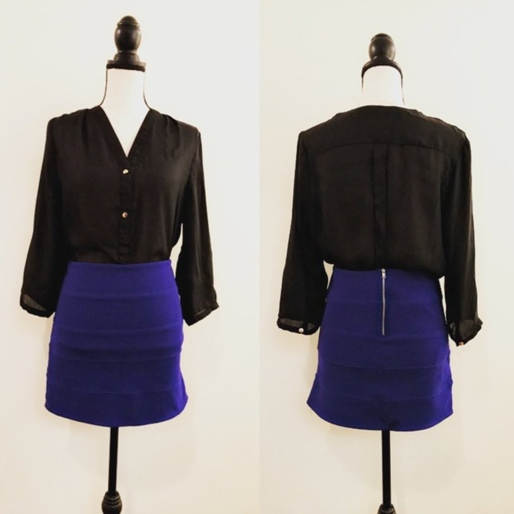 Cobalt Blue Bandage Skirt w/back Zipper